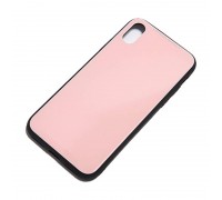 Чехол стеклянный iPhone X (розовый)