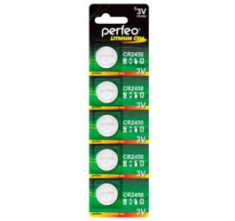 Батарейка литиевая Perfeo CR2450/5BL Lithium Cell (цена за блистер 5 шт)