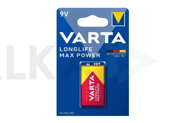 Батарейка алкалиновая VARTA 6LR61 крона/1BL LONGLIFE MAX POWER 4722