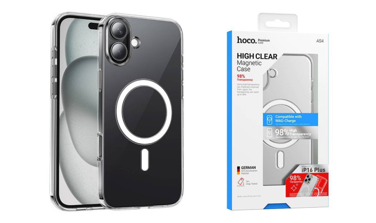 Чехол для телефона iPhone 16 HOCO Primary series magnetic тонкий (прозрачный) (AS4) Чехол для телефона iPhone 16 HOCO Primary series magnetic тонкий (прозрачный) (AS4)