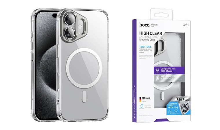 Чехол для телефона iPhone 16 HOCO Vip magnetic protective case (AS11) (прозрачный)