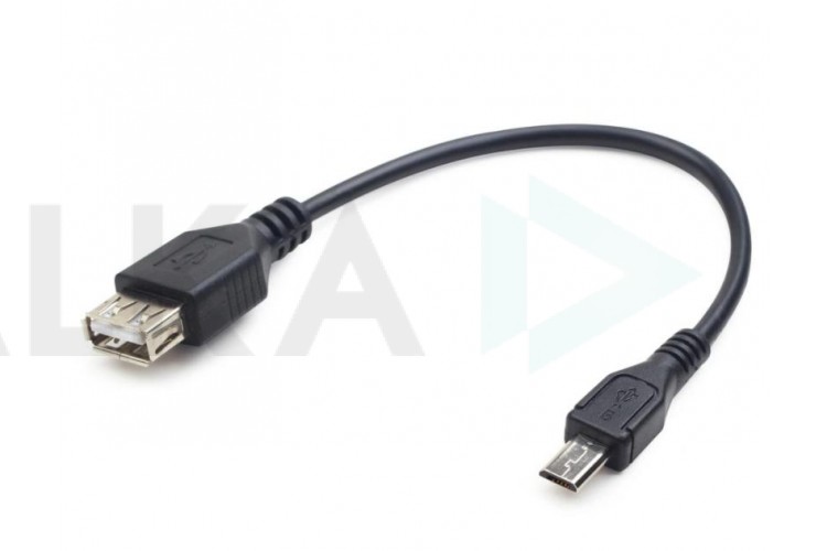 Переходник OTG (черный) 15 см S-K07 (штекер MiсroUSB - гнездо USB)