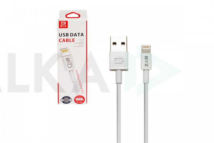 Кабель USB - Lightning BYZ BL-603 (белый) 1м