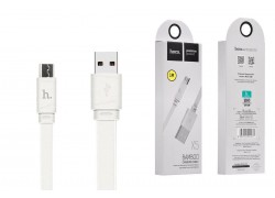 Кабель USB - MicroUSB HOCO X5 2,4A (белый) 1м (bamboo)