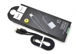 Кабель USB - MicroUSB HOCO X5 2,4A (черный) 1м (bamboo)