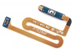 Шлейф для Samsung A125F/ A127F/ M127F Galaxy A12/ A12 Nacho/ M12 с кнопкой включения + сканер отпечатка пальца (синий)