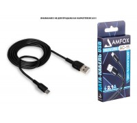 Кабель USB - MicroUSB AMFOX C11, 2.1А, черный