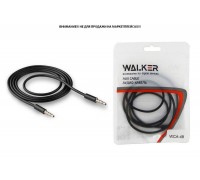 Кабель аудио AUX WALKER 3,5мм A-A WCA-049 четырехконтактный 1 м (в пакете), черный