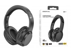 Наушники мониторные беспроводные BOROFONE BO25 Rhyme wireless headset Bluetooth (черный)