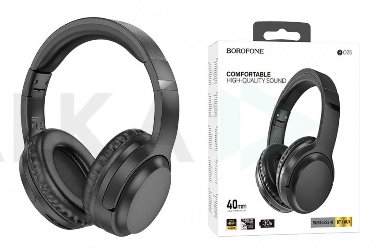 Наушники мониторные беспроводные BOROFONE BO25 Rhyme wireless headset Bluetooth (черный)