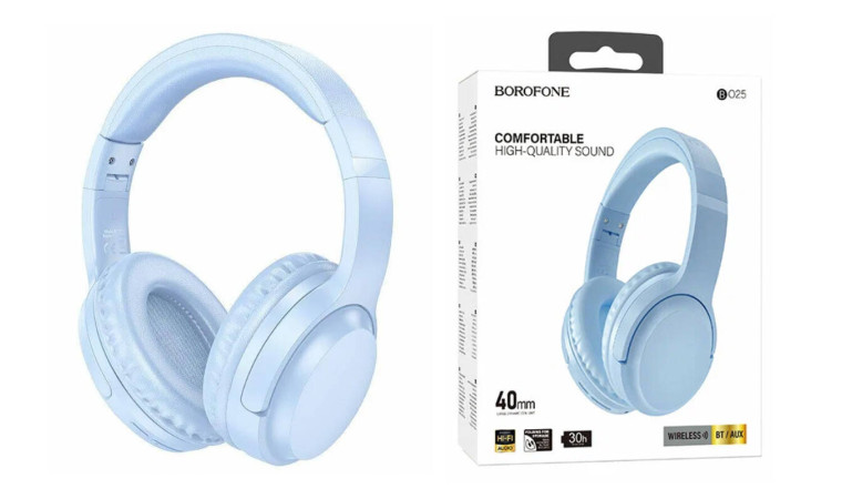 Наушники мониторные беспроводные BOROFONE BO25 Rhyme wireless headset Bluetooth (синий) Наушники мониторные беспроводные BOROFONE BO25 Rhyme wireless headset Bluetooth (синий)