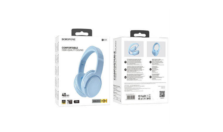 Наушники мониторные беспроводные BOROFONE BO25 Rhyme wireless headset Bluetooth (синий) Наушники мониторные беспроводные BOROFONE BO25 Rhyme wireless headset Bluetooth (синий)