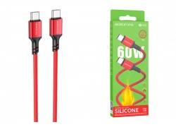 Кабель USB Type-C - USB Type-C BOROFONE BX83, PD60W (красный) 1м силиконовый