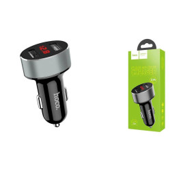 Автомобильное зарядное устройство АЗУ 2USB HOCO Z26 high praise (черный)
