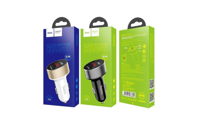 Автомобильное зарядное устройство АЗУ 2USB HOCO Z26 high praise (черный) Автомобильное зарядное устройство АЗУ 2USB HOCO Z26 high praise (черный)