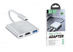 Разветвитель USB HUB Type-C (M) --> HDMI (F) + USB3.0 (F) + Type-C PD (F) HOCO HB14