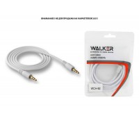 Кабель аудио AUX WALKER 3,5мм A-A WCA-082 рифленый 1 м (в пакете), белый