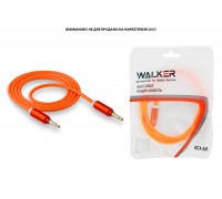 Кабель аудио AUX WALKER 3,5мм A-A WCA-245 с металл. разъемами (в пакете), оранжевый