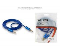 Кабель аудио AUX WALKER 3,5мм A-A WCA-245 с металл. разъемами (в пакете), синий
