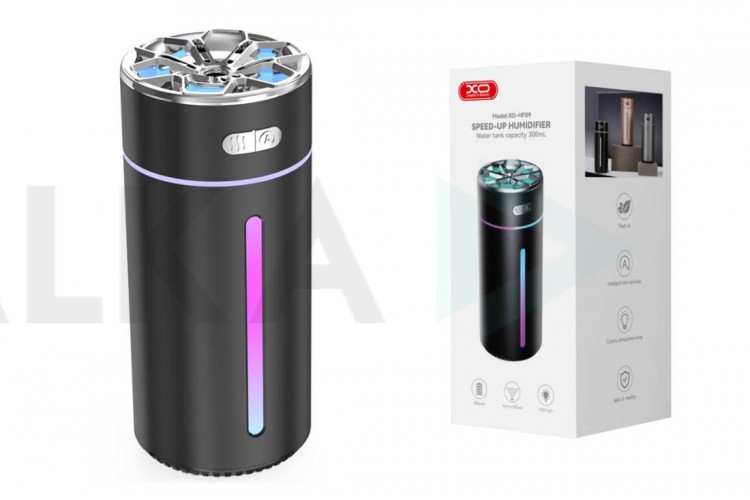 Увлажнитель воздуха HF09 Cool Ambient Night Light Car/Desktop Multi-Purpose Humidifier Sprayer (800mAh) Black