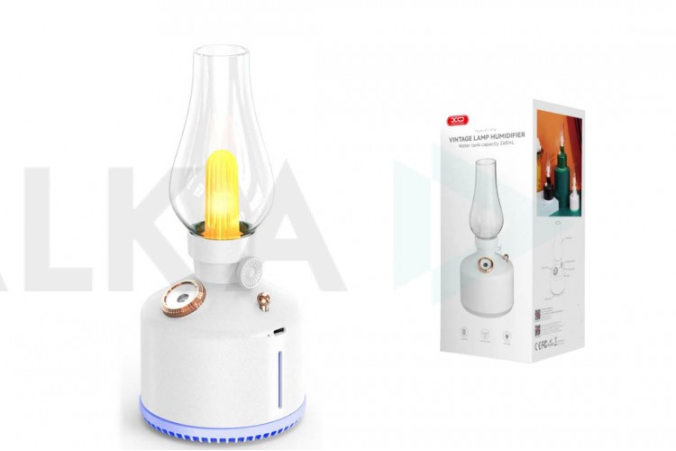 Увлажнитель воздуха XO HF06 Kerosene Lamp Style Colourful Ambient Night Light Humidifying Mist (1200mAh) White