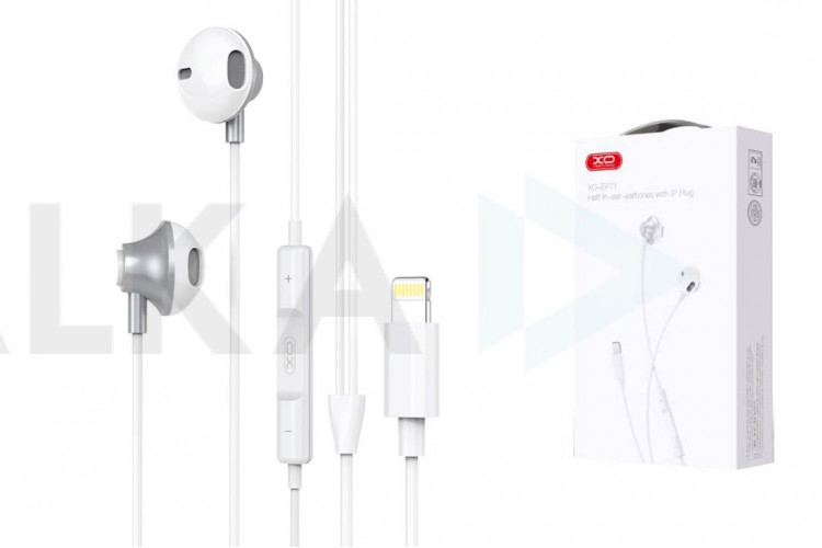 Наушники вакуумные проводные XO EP71 wired metal lighting earphone ( no need bluetooth ) White