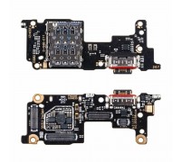 Шлейф для Xiaomi 12T (22071212AG)/ 12T Pro (MZB0CE5RU) с разъемом зарядки + Sim (плата) HQ