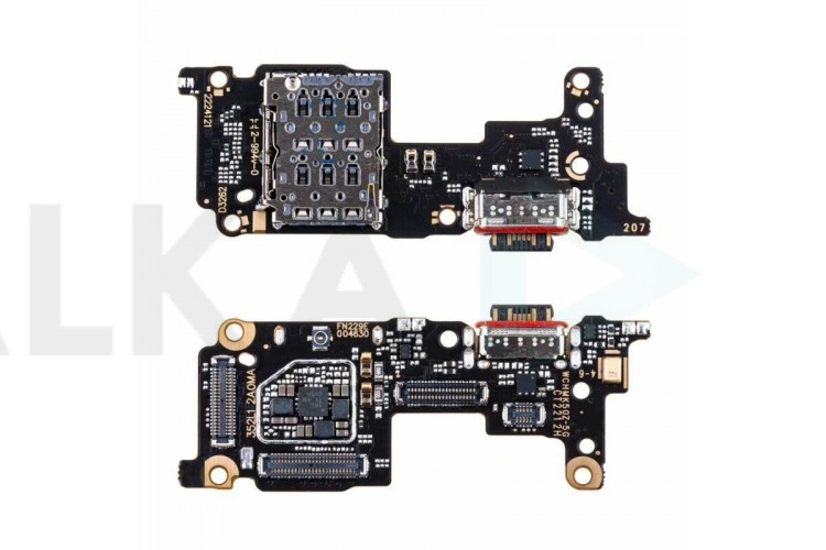 Шлейф для Xiaomi 12T (22071212AG)/ 12T Pro (MZB0CE5RU) с разъемом зарядки + Sim (плата) HQ