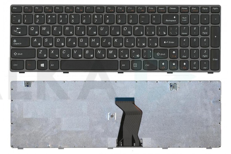 Клавиатура для ноутбука Lenovo IdeaPad G580 с серой рамкой