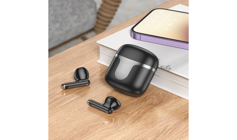 Наушники вакуумные беспроводные HOCO EQ7 Snowflake true wireless BT headset (фиолетовый)