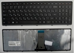 Клавиатура для ноутбука Lenovo IdeaPad Flex 15, G500S, G505S, S500, S510, Z510 черная, рамка черная