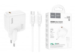 Сетевое зарядное устройство USB-C + кабель Lightning - Type-C HOCO C112A  charger PD30W  (белый)