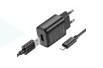 Сетевое зарядное устройство USB + кабель Lightning HOCO C134A 2400mAh (черный)
