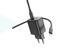 Сетевое зарядное устройство 2USB-С + кабель Lightning HOCO N42 PD45W (черный)