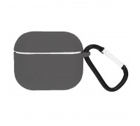Чехол для наушников Soft-Touch AirPods PRO с карабином и нижней заглушкой (угольно-серый)