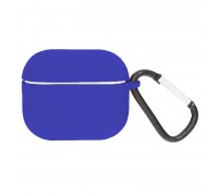 Чехол для наушников Soft-Touch AirPods 3 с карабином и нижней заглушкой (синий кобальт)