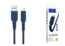 Кабель USB - Lightning HOCO X59, 2,4A (синий) 1м (в оплетке, с усиление сгиба)