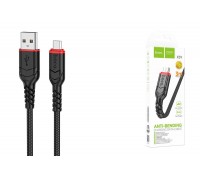Кабель USB - MicroUSB HOCO X59 2,4A (черный) 3м (оплетка)