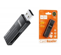 Картридер Card-Reader HOCO HB20 SD/microSD USB 2.0 черный