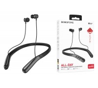 Наушники вакуумные беспроводные BOROFONE BE67 Sound neck-mounted wireless earphones Bluetooth (черный)