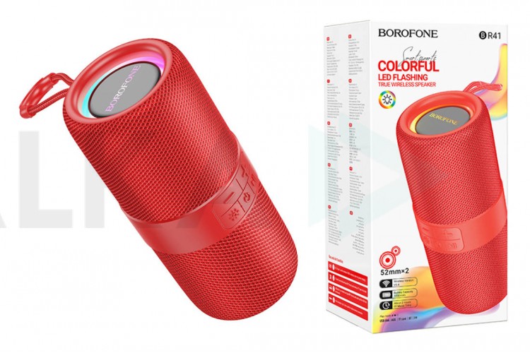 Портативная беспроводная колонка BOROFONE BR41 Dancer sports BT speaker  (красный)