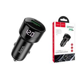 Автомобильное зарядное устройство АЗУ USB + USB-C HOCO Z42 Light road PD20W+QC3.0 (черный)