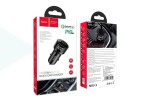 Автомобильное зарядное устройство АЗУ USB + Type-C HOCO Z42 Light road PD20W+QC3.0 (черный)