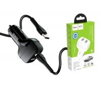 Автомобильное зарядное устройство АЗУ 2USB + кабель Type-C HOCO Z36 Leader 2400mAh (белый)