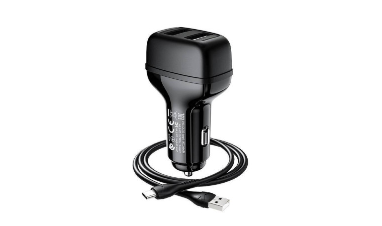 Автомобильное зарядное устройство АЗУ 2USB + кабель Type-C HOCO Z36 Leader 2400mAh (белый) Автомобильное зарядное устройство АЗУ 2USB + кабель Type-C HOCO Z36 Leader 2400mAh (белый)