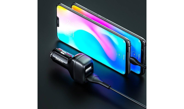 Автомобильное зарядное устройство АЗУ 2USB + кабель Type-C HOCO Z36 Leader 2400mAh (белый) Автомобильное зарядное устройство АЗУ 2USB + кабель Type-C HOCO Z36 Leader 2400mAh (белый)