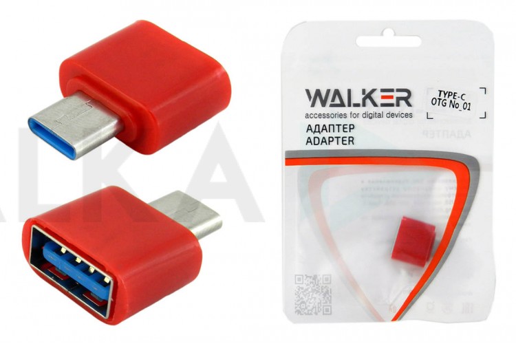 Переходник OTG Type-C - USB WALKER №01 пластиковый