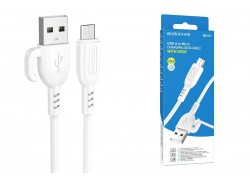 Кабель USB - MicroUSB BOROFONE BX91 2,4A (белый) 1м