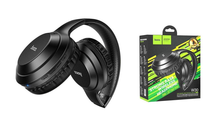 Наушники мониторные беспроводные HOCO W30 Fun move BT wireless headphones Bluetooth (черный)