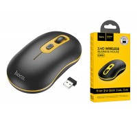 Мышь беспроводная HOCO GM21 (USB, 2.4ГГц+ВТ, 10м) (черный-желтый)